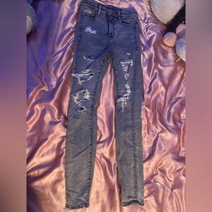 American Eagle grey ripped skinny jeans